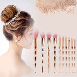 10 in 1 Diamond Style Handle Makeup Brush Cosmetic Foundation Cream Powder Blush Makeup Tool Set