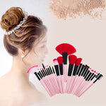 24 in 1 Wood Handle Makeup Brush Cosmetic Foundation Cream Powder Blush Makeup Tool Set