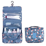Multifunctional Hanging Style Flowers Pattern Travel Toiletry Pouch Wash Gargle Bag, Folding Size: 24.5 x 20.5 x 2.2cm
