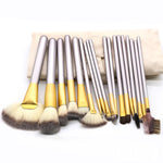 18 in 1 High-grade Beige Beauty Makeup Brushes Tools Kit, Size: 25*46cm