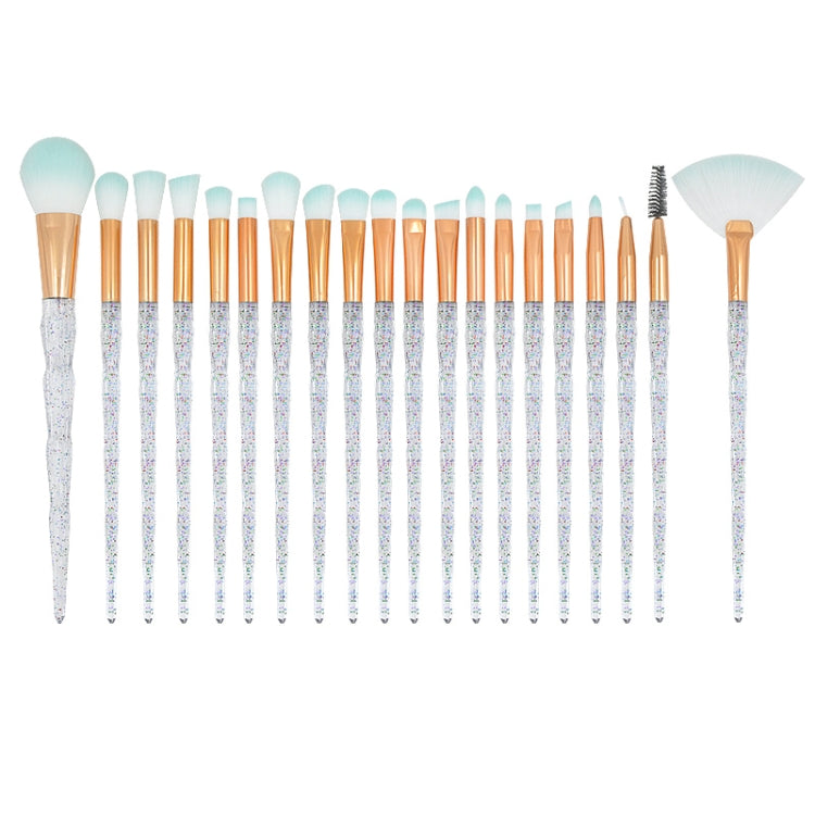 20 in 1 Diamond Handle Eye Brush Multi-functional Makeup Brush, Pink+Blue Handle and Purple Brush