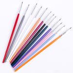 Colorful Nail Art Liner Thin Painting Brush Design Dotting Pen Acrylic Fine Tips Drawing Lines Flower Tool