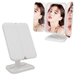 Simple & Stylish LED Three-Fold Square Makeup Mirror