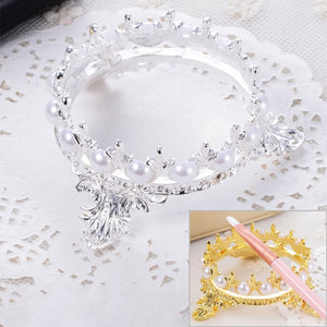 Portable Pearls Rack Crown Novelty Home Alloy Tools Stand Nail Art Brush Pen Holder
