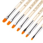 7 In 1 Phototherapy Pen Round Head Line Pen Transparent Rod Painted Pen Drawing Pen Nail Art Brush Tool