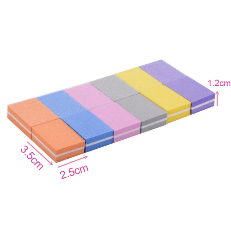 50 PCS 35x25x10mm EVA Small Square Sponge Nail File Random Colour Delivery