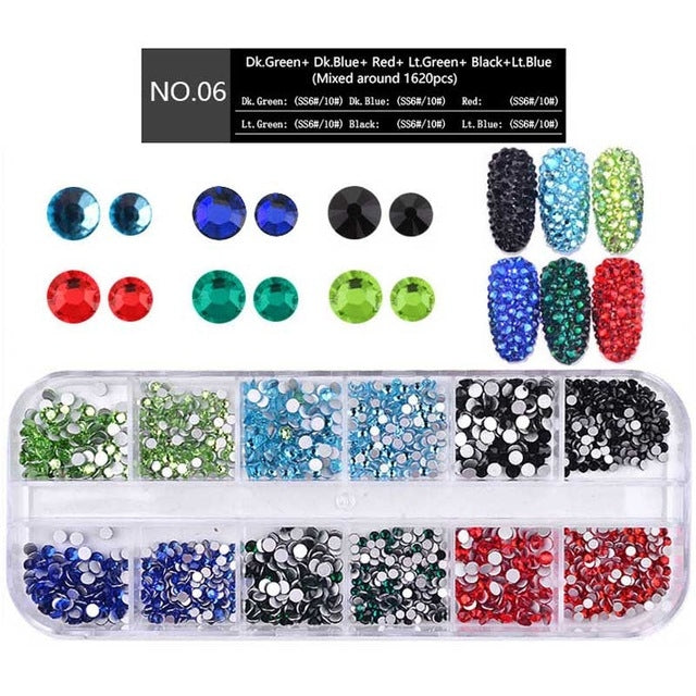 Nail Flat-back AB Crystal Strass 3D Charm Gems DIY Manicure Nail Art Decorations