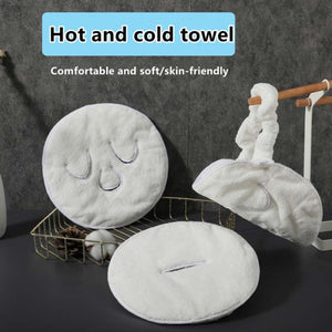 Hot and Cold Compress Facial Towel Face Mask,Style: