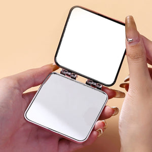 Desktop Mini Electroplating Makeup Double-sided Mirror For Ladies
