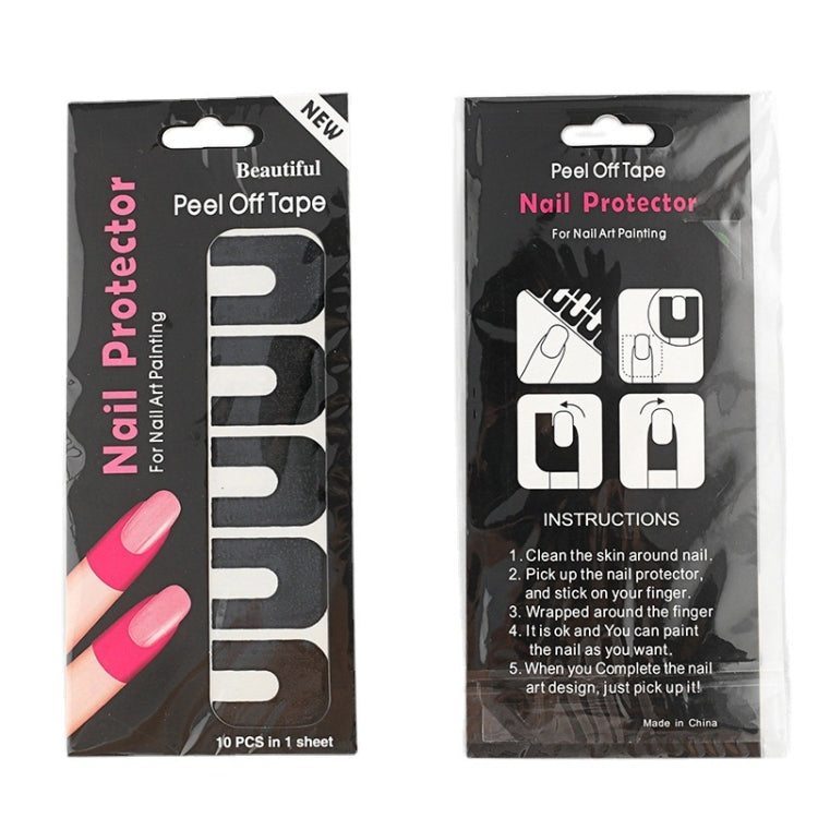 10pcs /Pack Nail Art Nail Polish Anti-Spill U-Shape Stickers